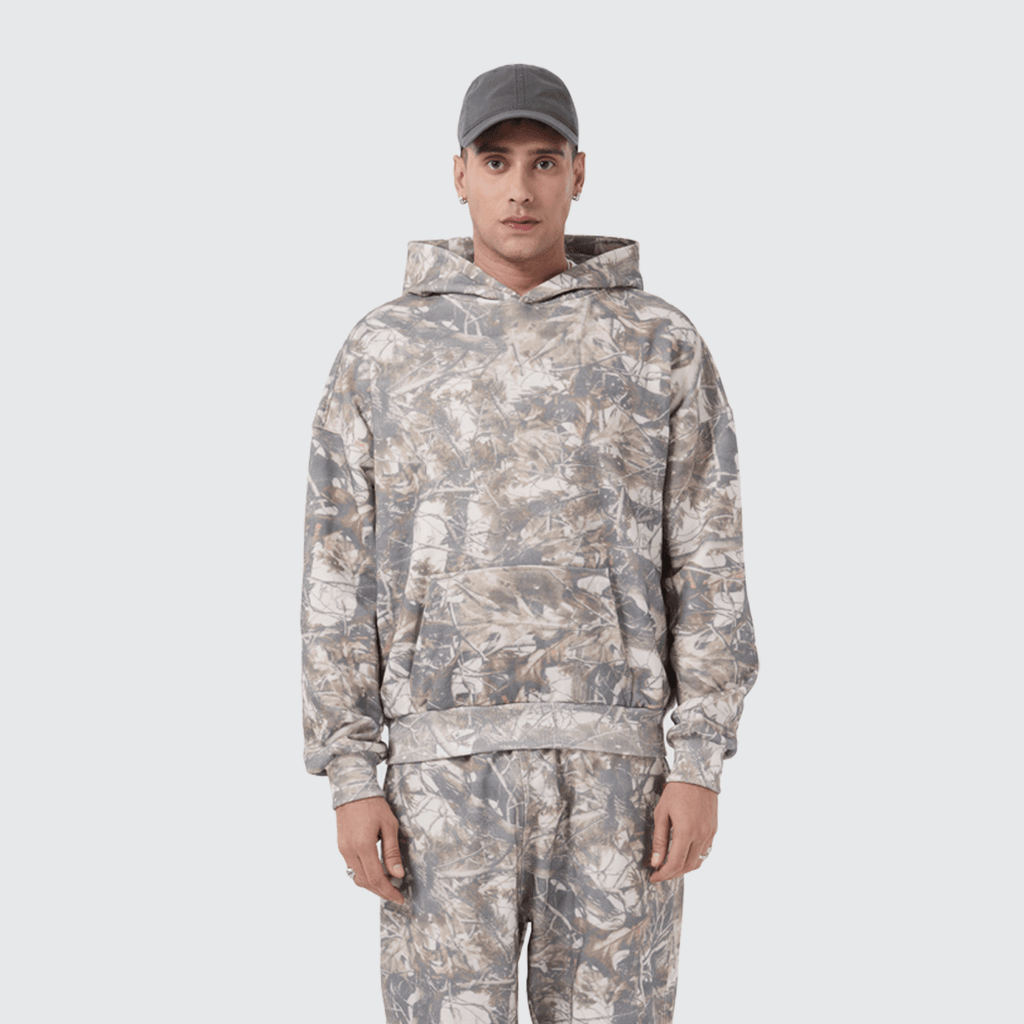 Unisex Heavyweight 100% Cotton French Terry Camo Hoodie (400GSM)