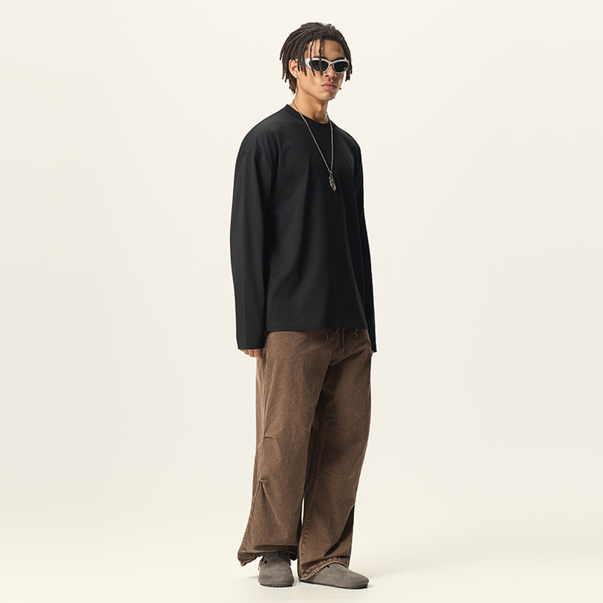 Unisex Heavyweight 100% Cotton Solid Color Long-Sleeve T-Shirt (280GSM)