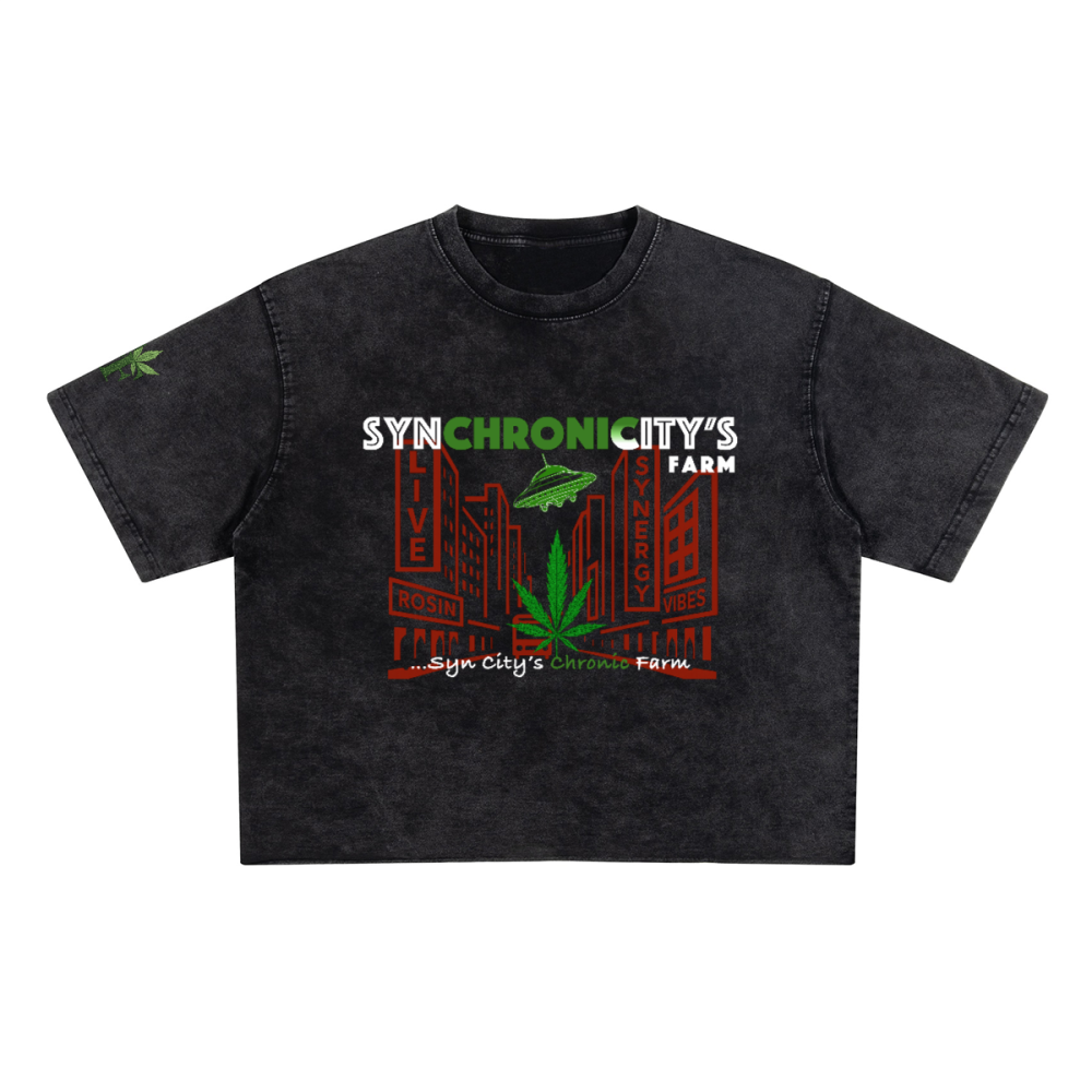 Unisex Heavyweight Cropped Snow-Washed T-Shirt (285GSM)