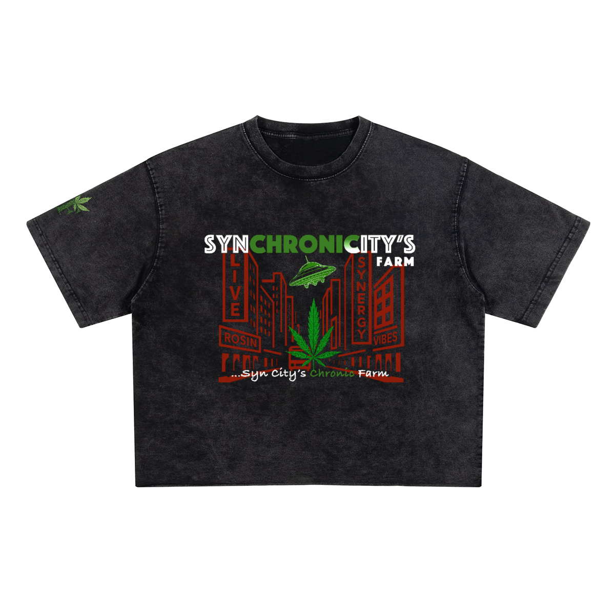 Unisex Heavyweight Cropped Snow-Washed T-Shirt (285GSM)