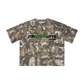Unisex Heavyweight Cropped Camouflage Tree Print T-Shirt (250GSM)