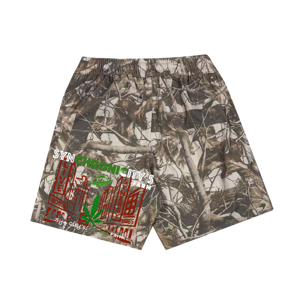 Unisex Heavyweight 100% Cotton French Terry Camo Shorts (400GSM)