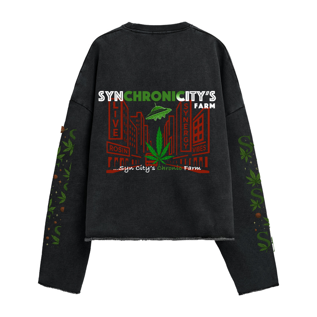 Unisex Heavyweight Washed Cropped Sweatshirt (440GSM)