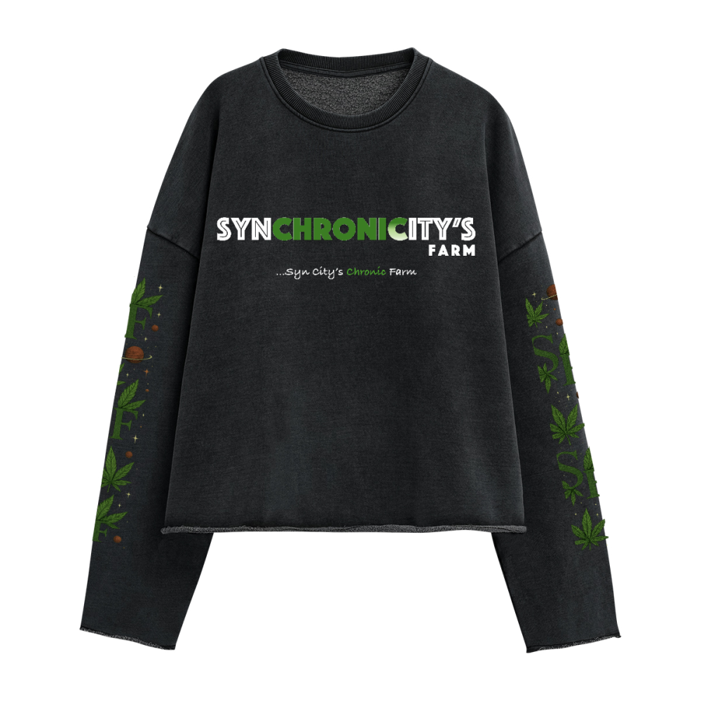 Unisex Heavyweight Washed Cropped Sweatshirt (440GSM)