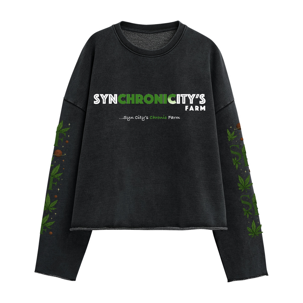 Unisex Heavyweight Washed Cropped Sweatshirt (440GSM)