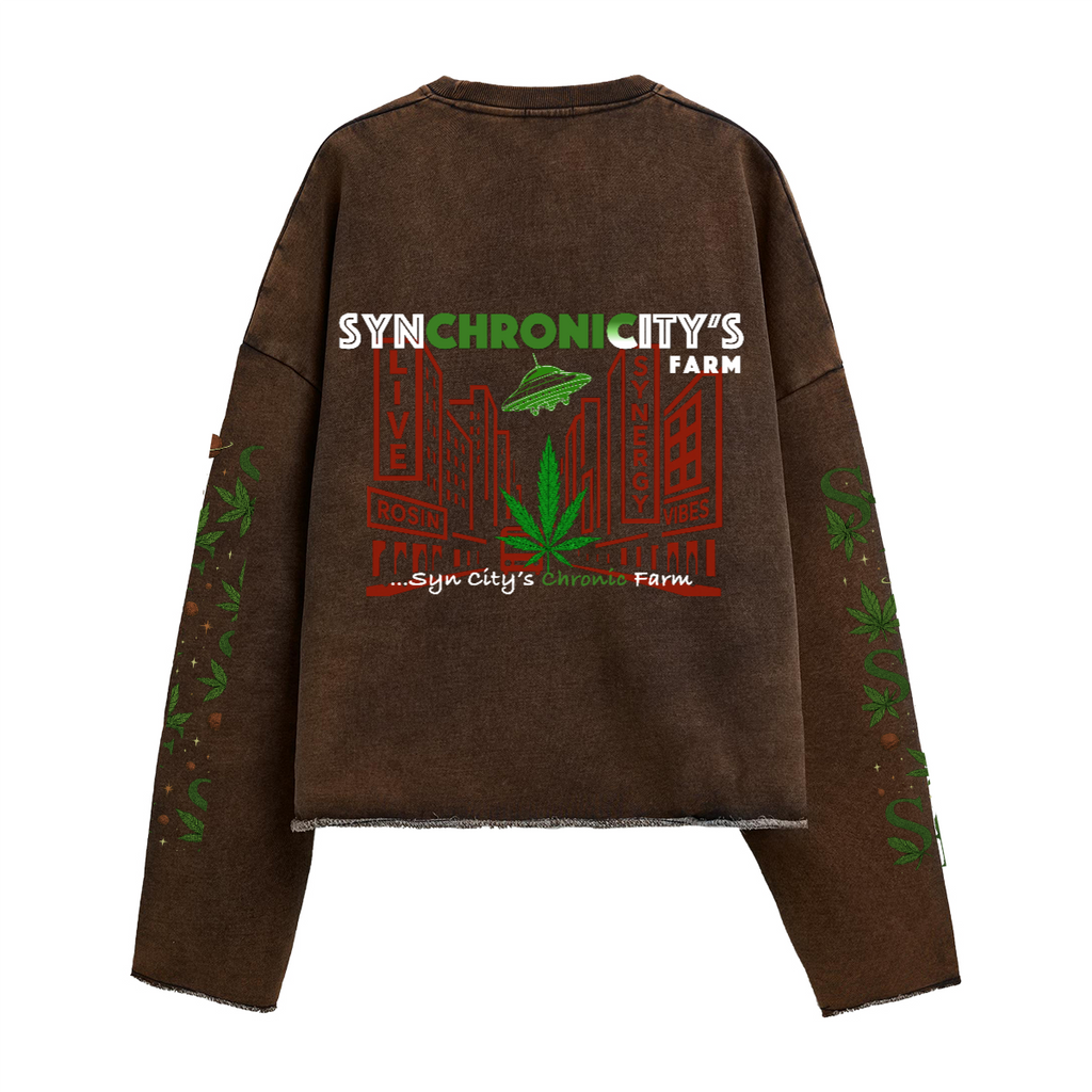 Unisex Heavyweight Washed Cropped Sweatshirt (440GSM)