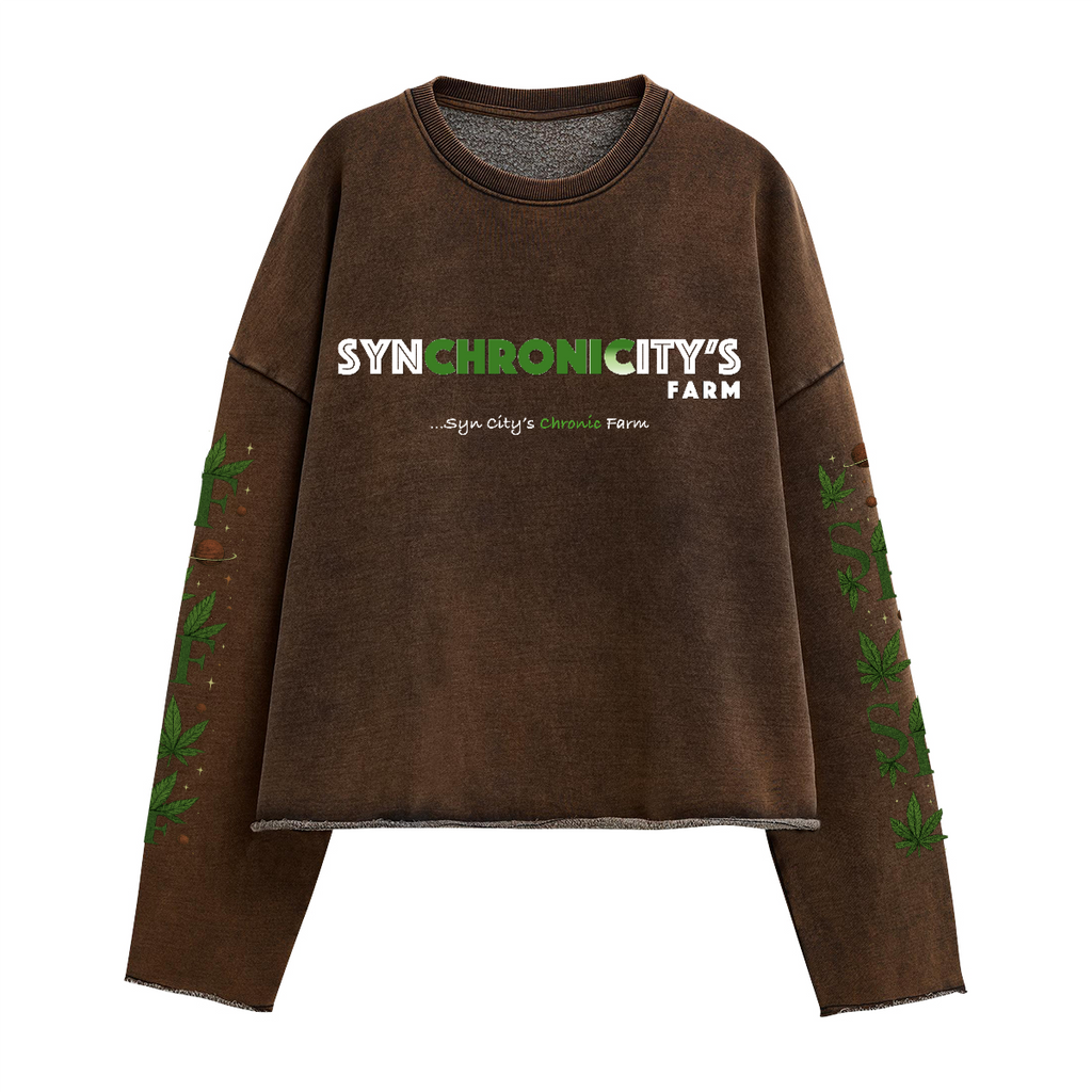 Unisex Heavyweight Washed Cropped Sweatshirt (440GSM)