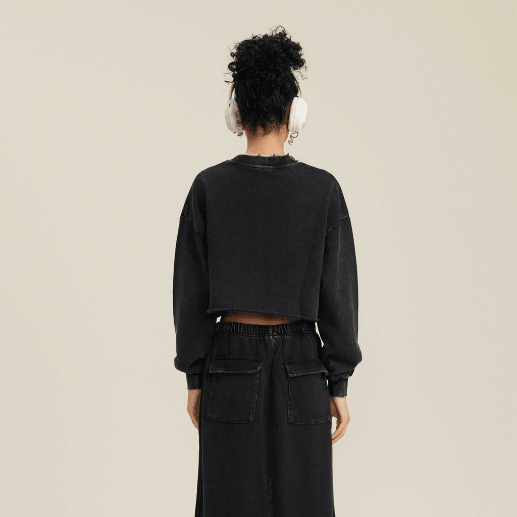 Cropped Crew Neck Sweatshirt