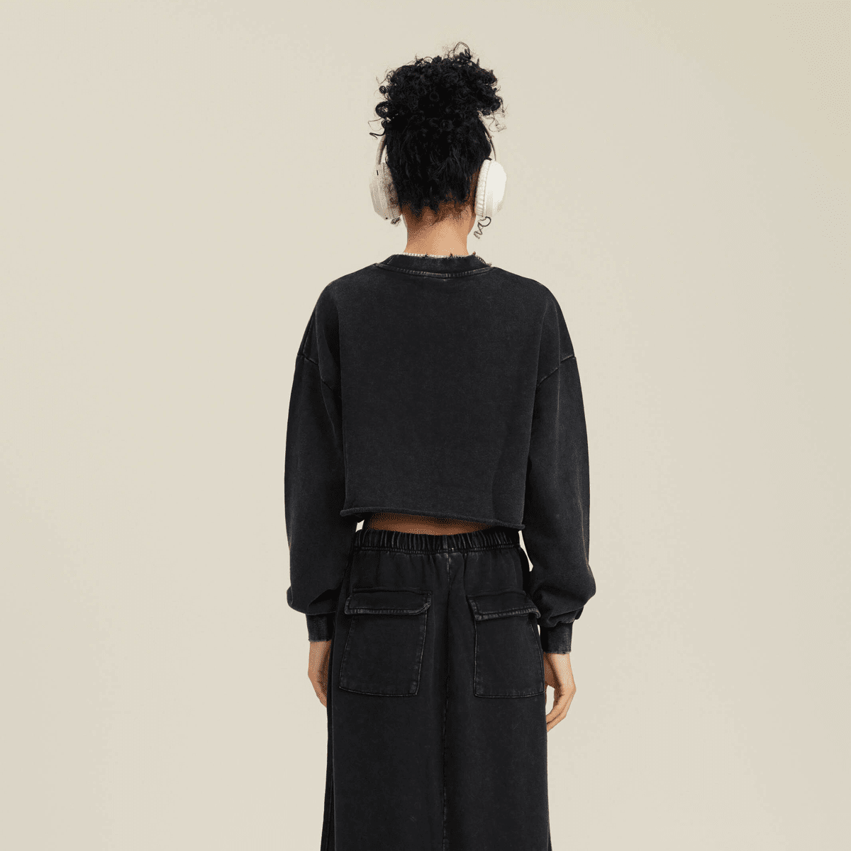 Cropped Crew Neck Sweatshirt