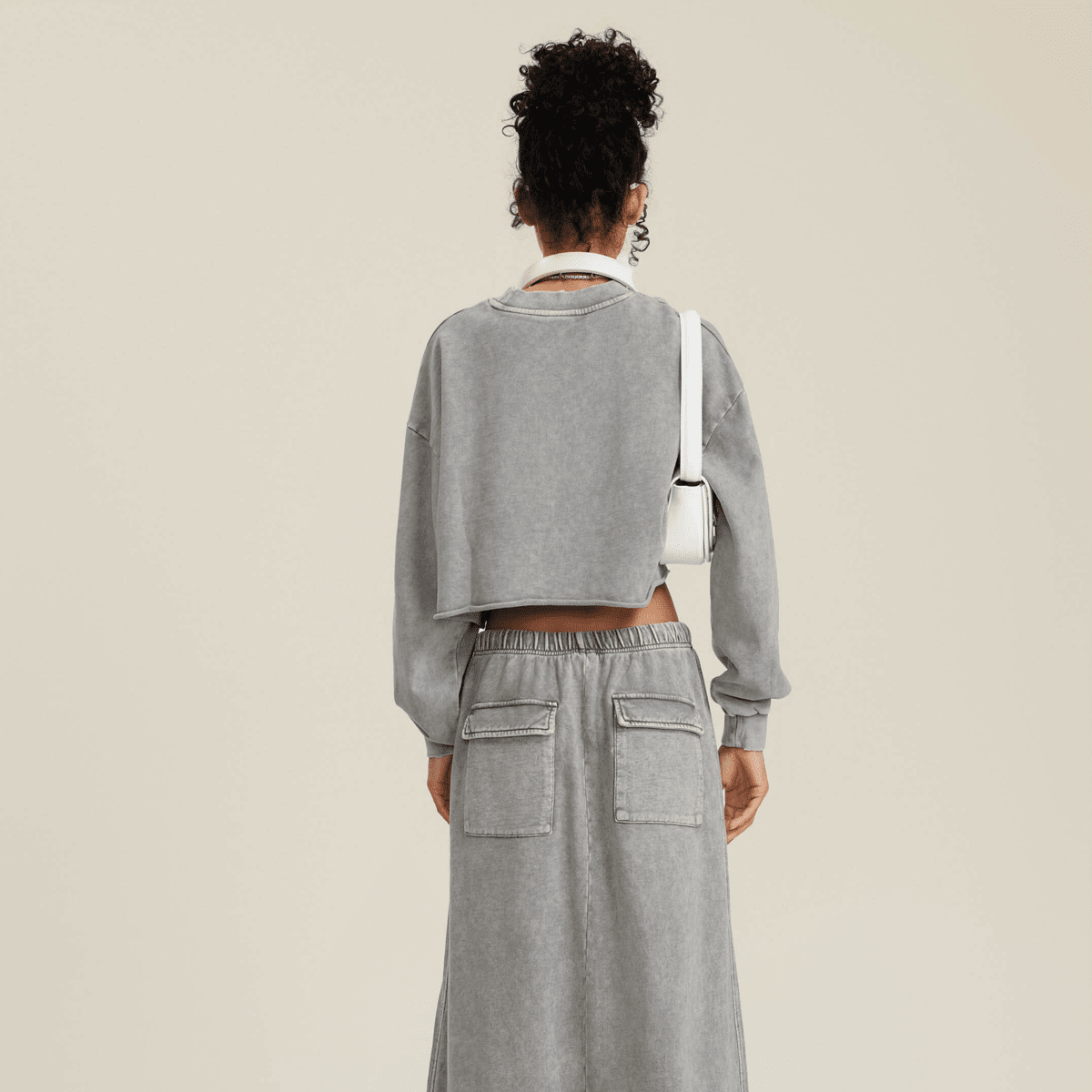 Cropped Crew Neck Sweatshirt