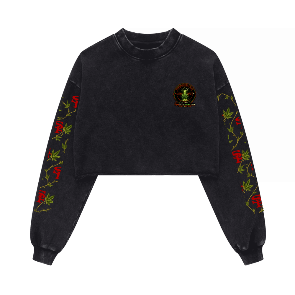 Cropped Crew Neck Sweatshirt