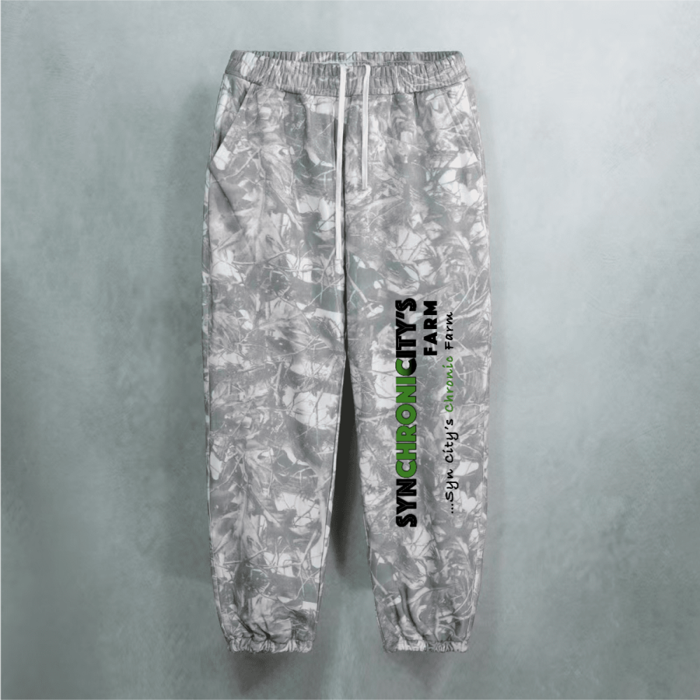 Unisex 100% Cotton Heavyweight French Terry Camo Sweatpants（400GSM）