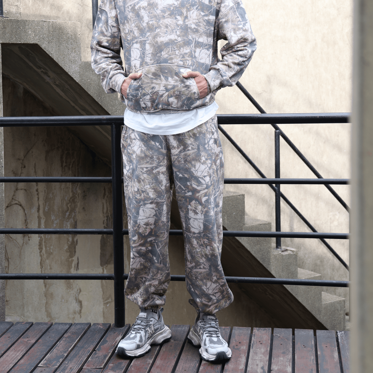 Unisex 100% Cotton Heavyweight French Terry Camo Sweatpants（400GSM）
