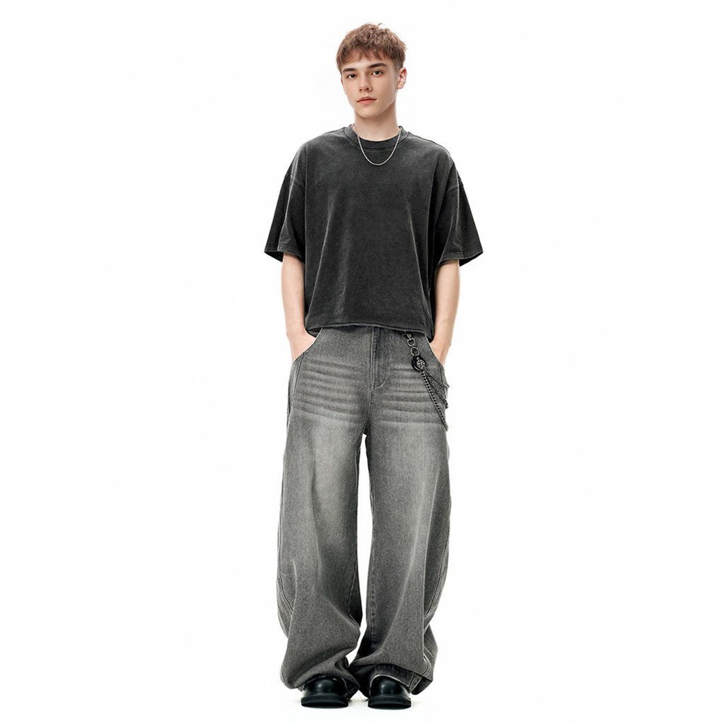 Unisex Heavyweight Cropped Snow-Washed T-Shirt (285GSM)