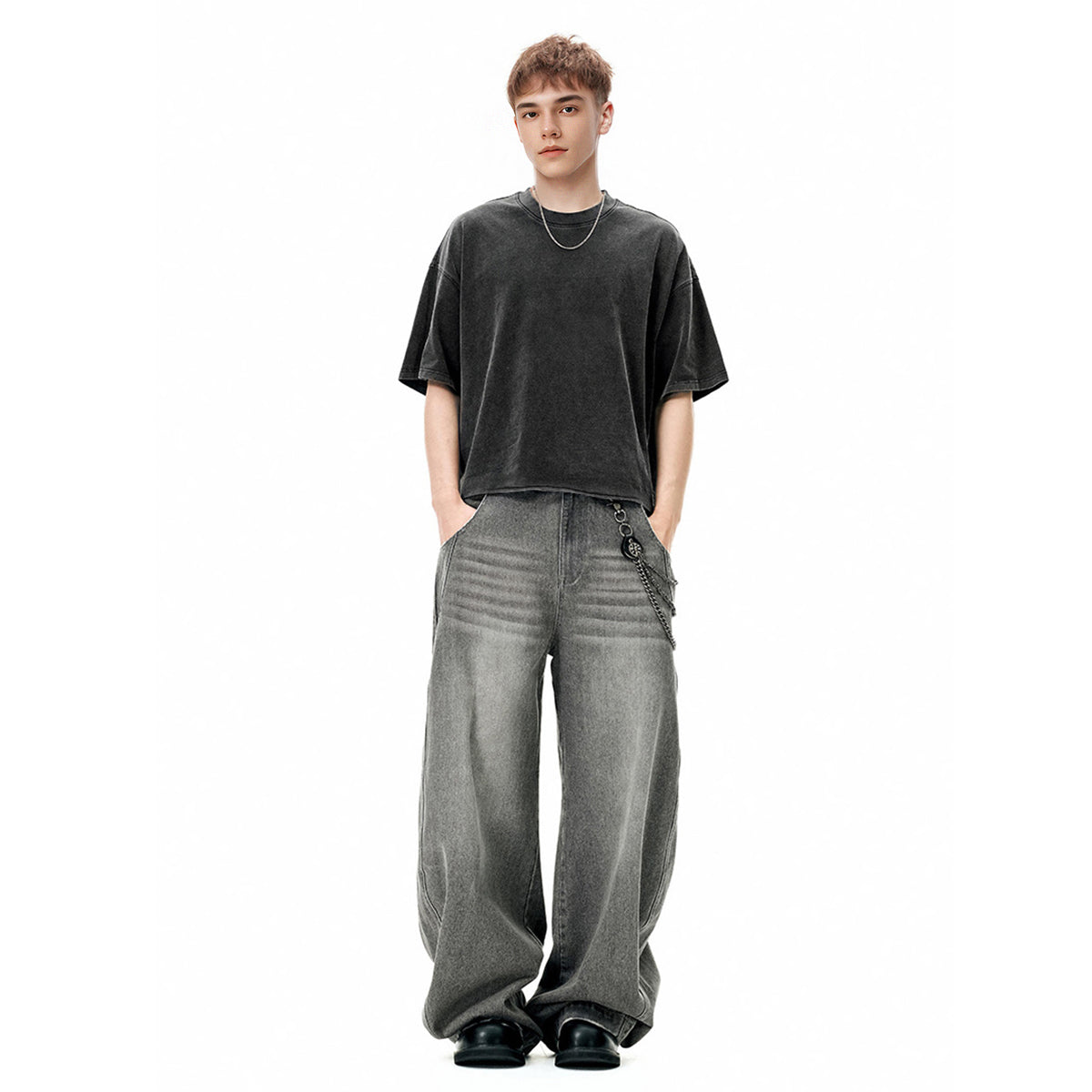 Unisex Heavyweight Cropped Snow-Washed T-Shirt (285GSM)