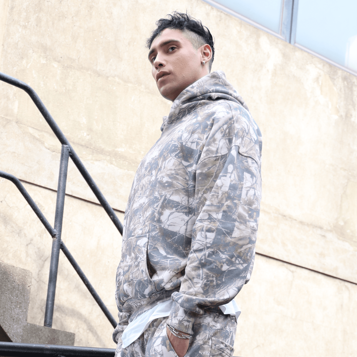 Unisex Heavyweight 100% Cotton French Terry Camo Hoodie (400GSM)