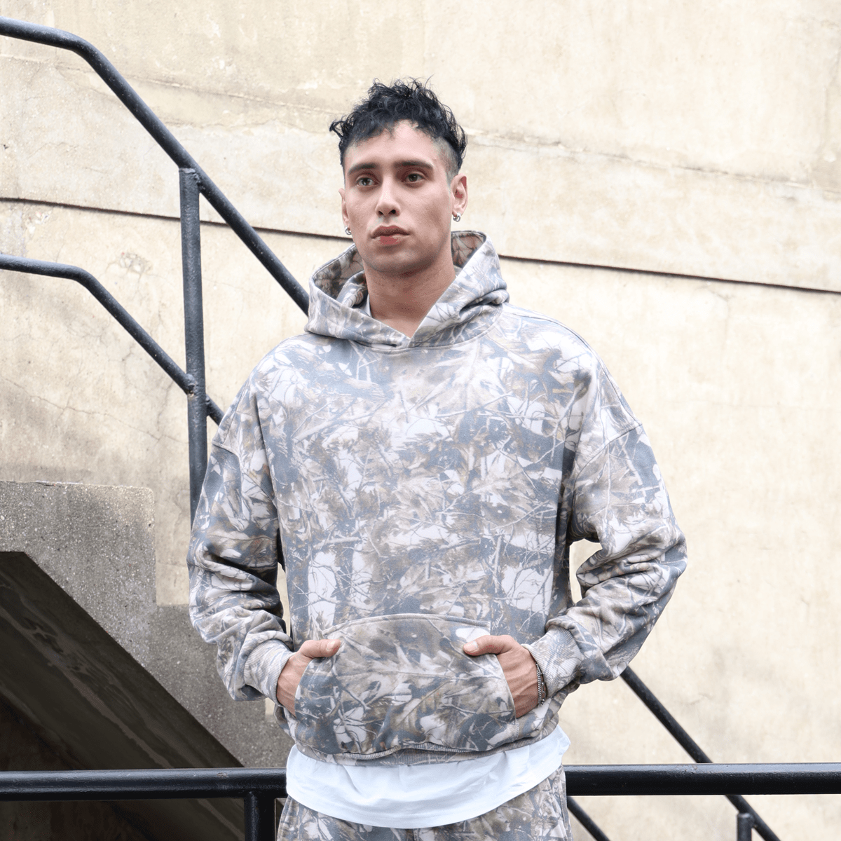 Unisex Heavyweight 100% Cotton French Terry Camo Hoodie (400GSM)