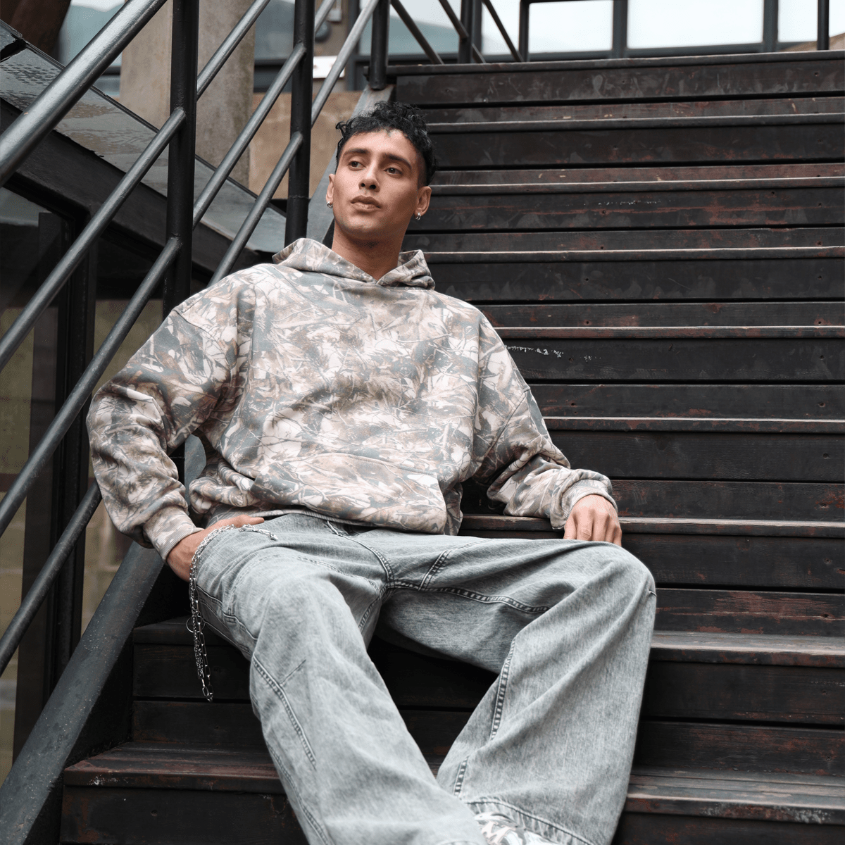 Unisex Heavyweight 100% Cotton French Terry Camo Hoodie (400GSM)