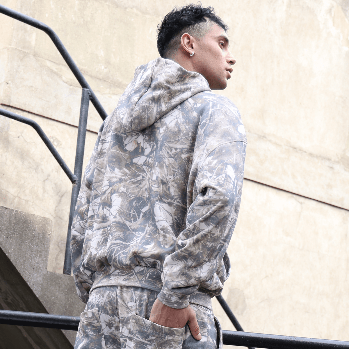 Unisex Heavyweight 100% Cotton French Terry Camo Hoodie (400GSM)