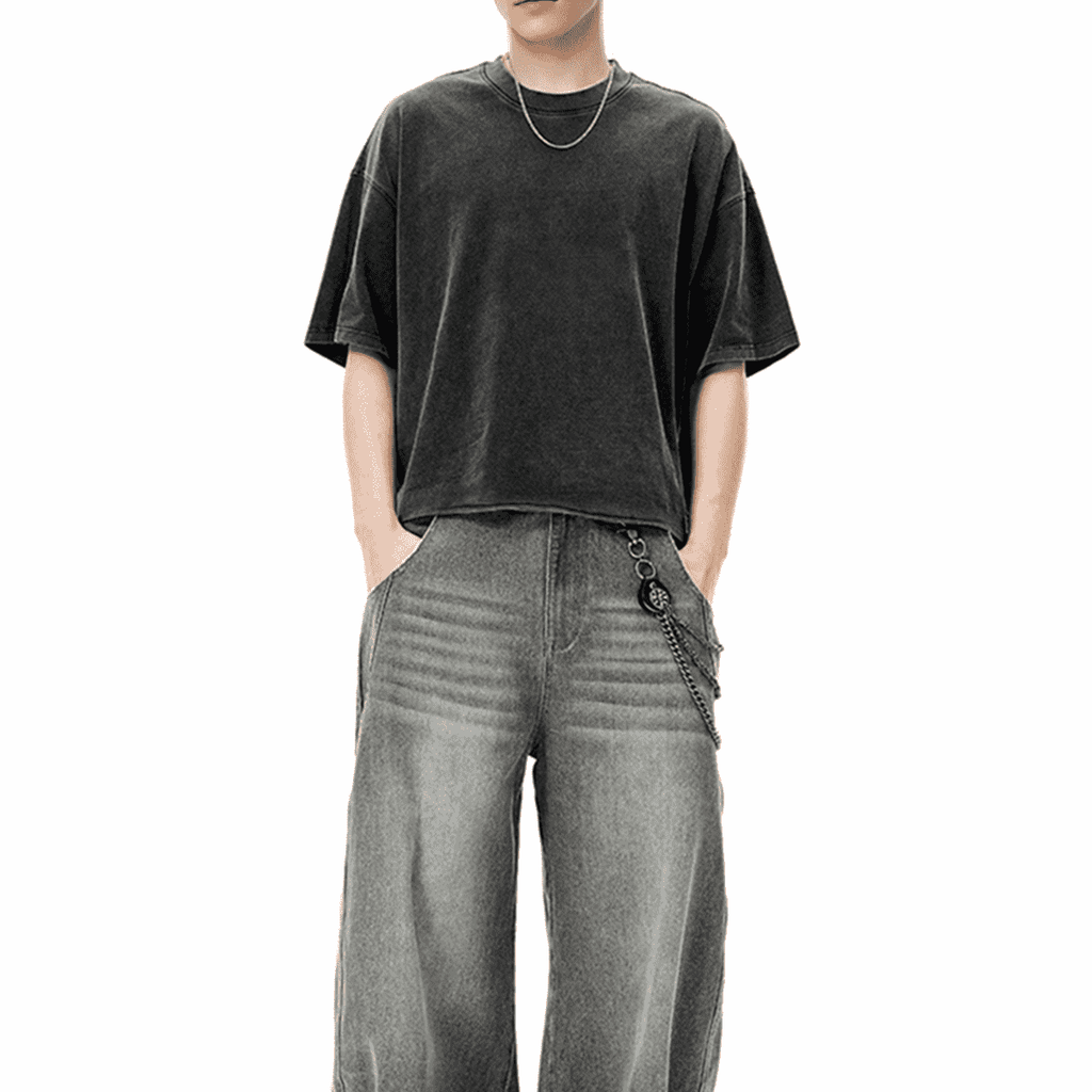 Unisex Heavyweight Cropped Snow-Washed T-Shirt (285GSM)