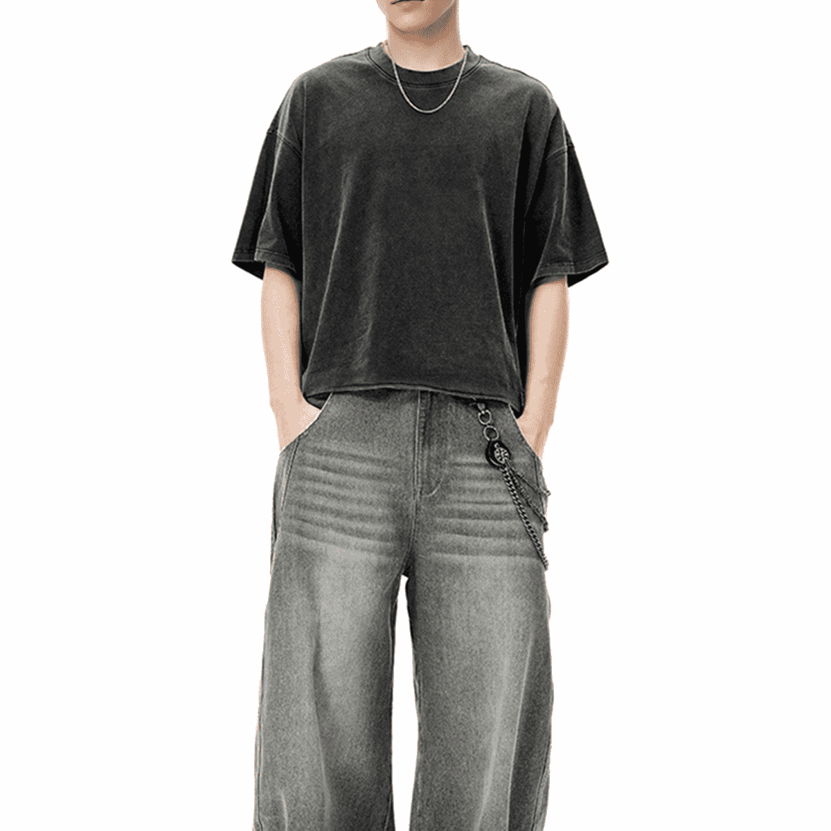 Unisex Heavyweight Cropped Snow-Washed T-Shirt (285GSM)